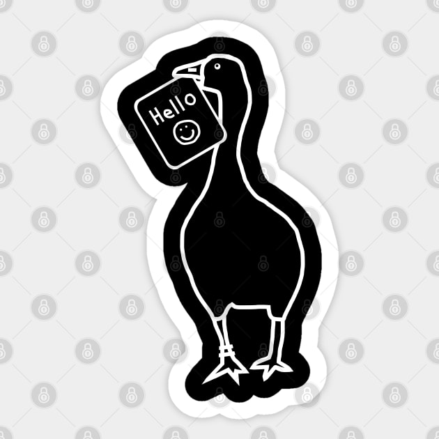 White Line Goose with Stolen Greeting Sticker by ellenhenryart